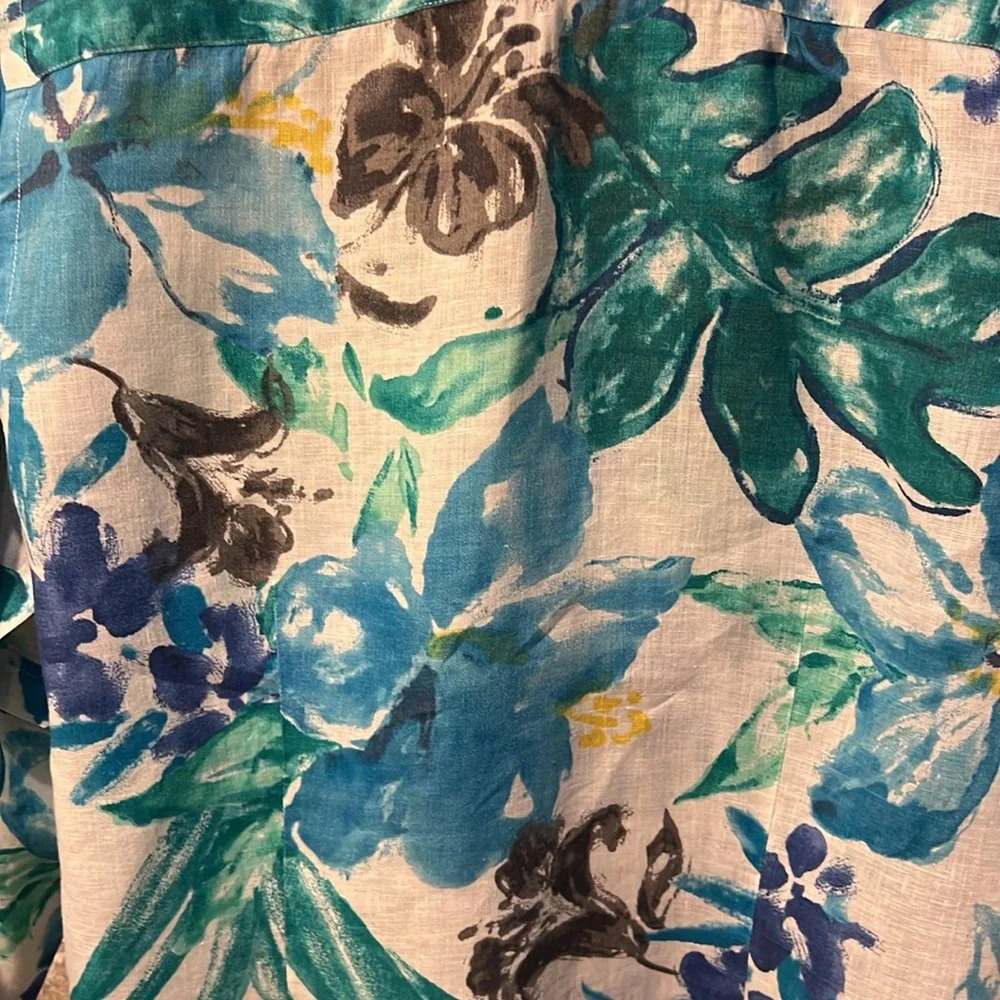 Lauren Ralph Lauren 100% Linen floral shirt Large - Picture 7 of 7